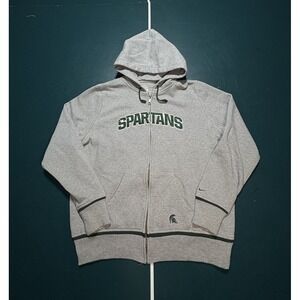 Nike Michigan State Spartans Full Zip Hoodie Sweatshirt Women's XL Green Pockets